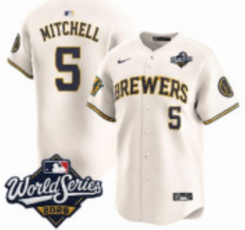 Youth Milwaukee Brewers #5 Mitchell Cream Nike 2026 World Series jersey 10210454